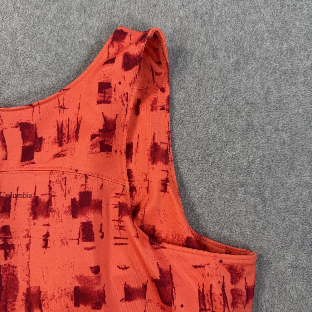 Columbia Omni-Wick Activewear Tank Top Women's XL Orange Red Abstract Athletic - Picture 9 of 11